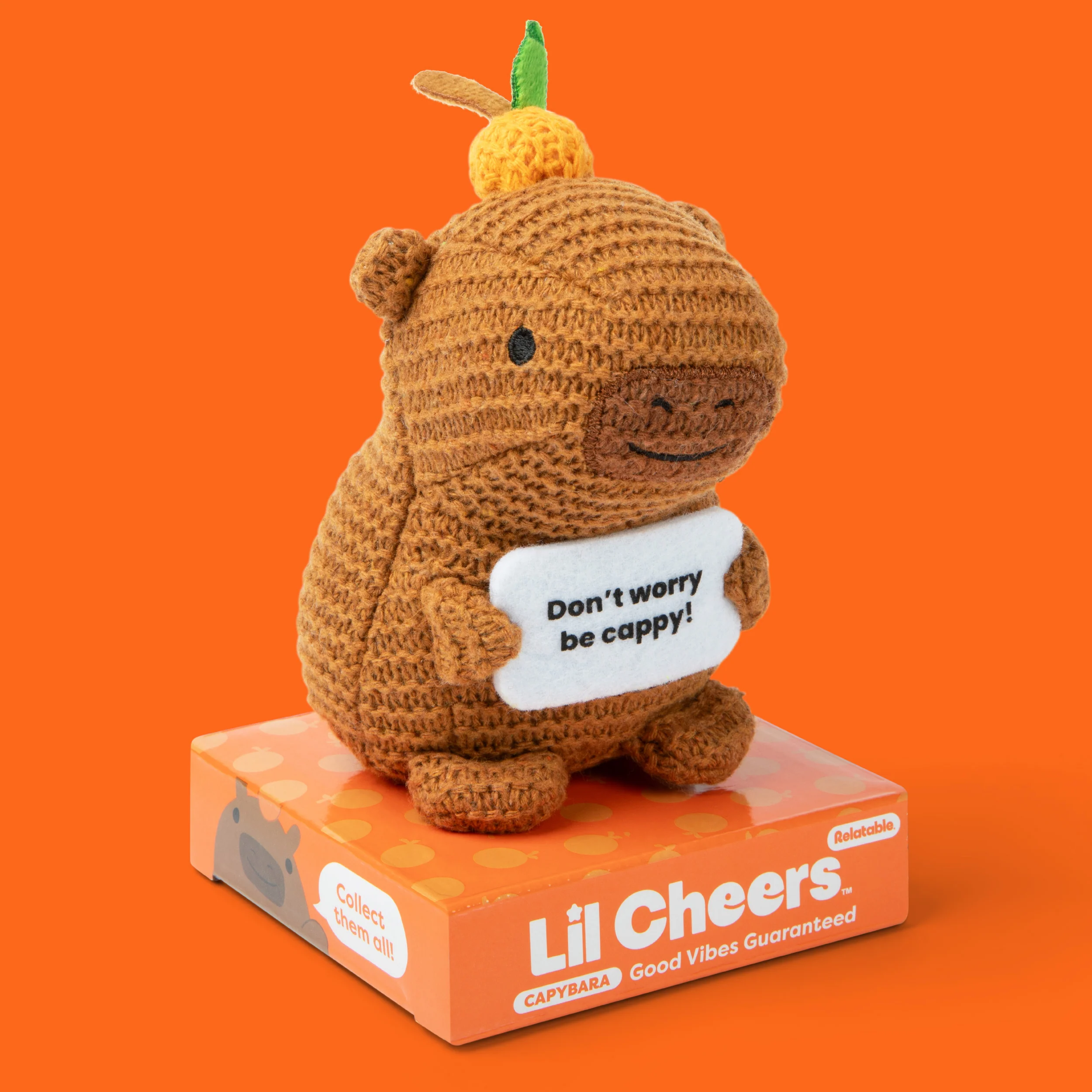 Lil Cheers Capybara by Relatable – Chill Crochet Plush for Daily Positivity