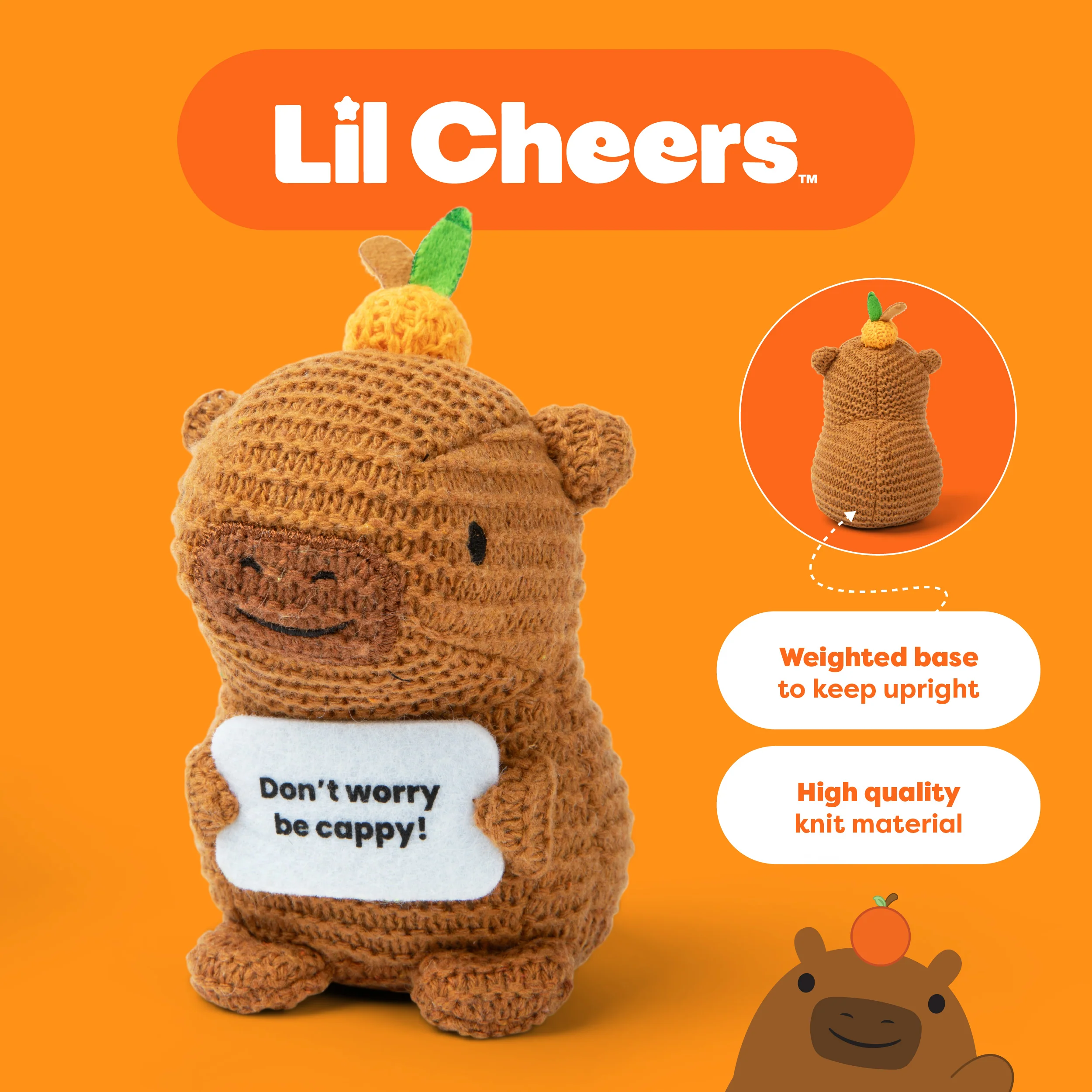 Lil Cheers Capybara by Relatable – Chill Crochet Plush for Daily Positivity