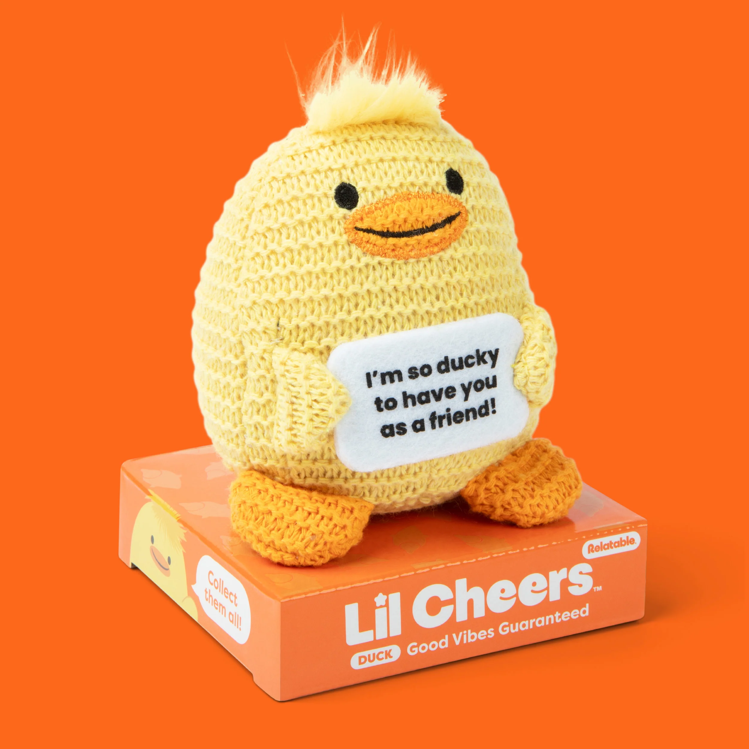 Lil Cheers Duck by Relatable – Crochet Plush with Positive Vibes