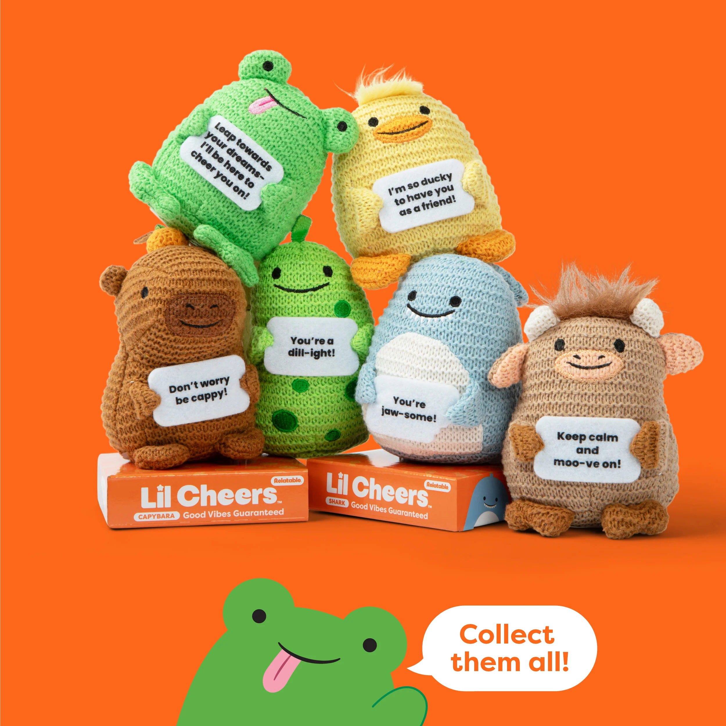 Lil Cheers Frog by Relatable – Whimsical Crochet Plush with a Positive Message 7 Lil Cheers Frog by Relatable – Whimsical Crochet Plush with a Positive Message