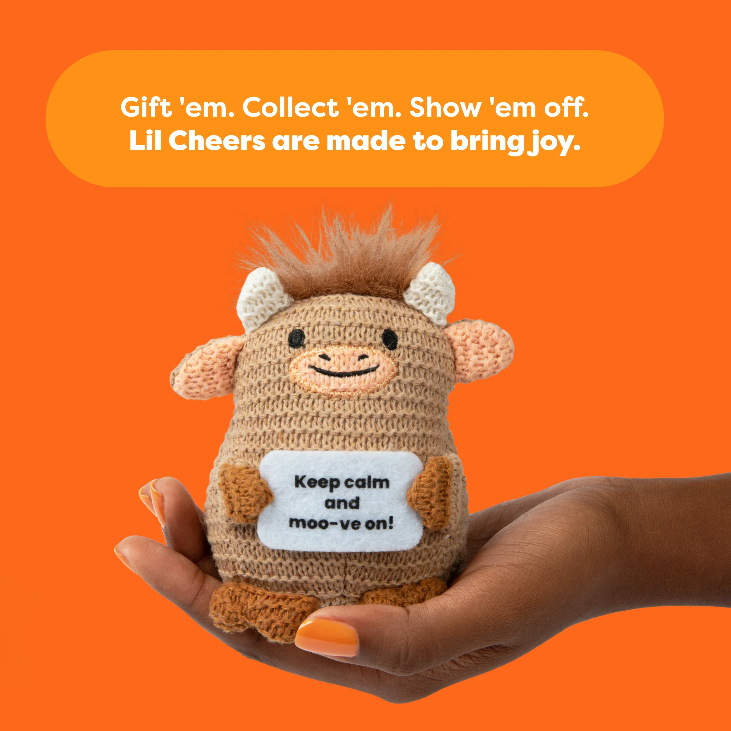 Lil Cheers Highland Cow by Relatable – Cozy Crochet Plush with a Message