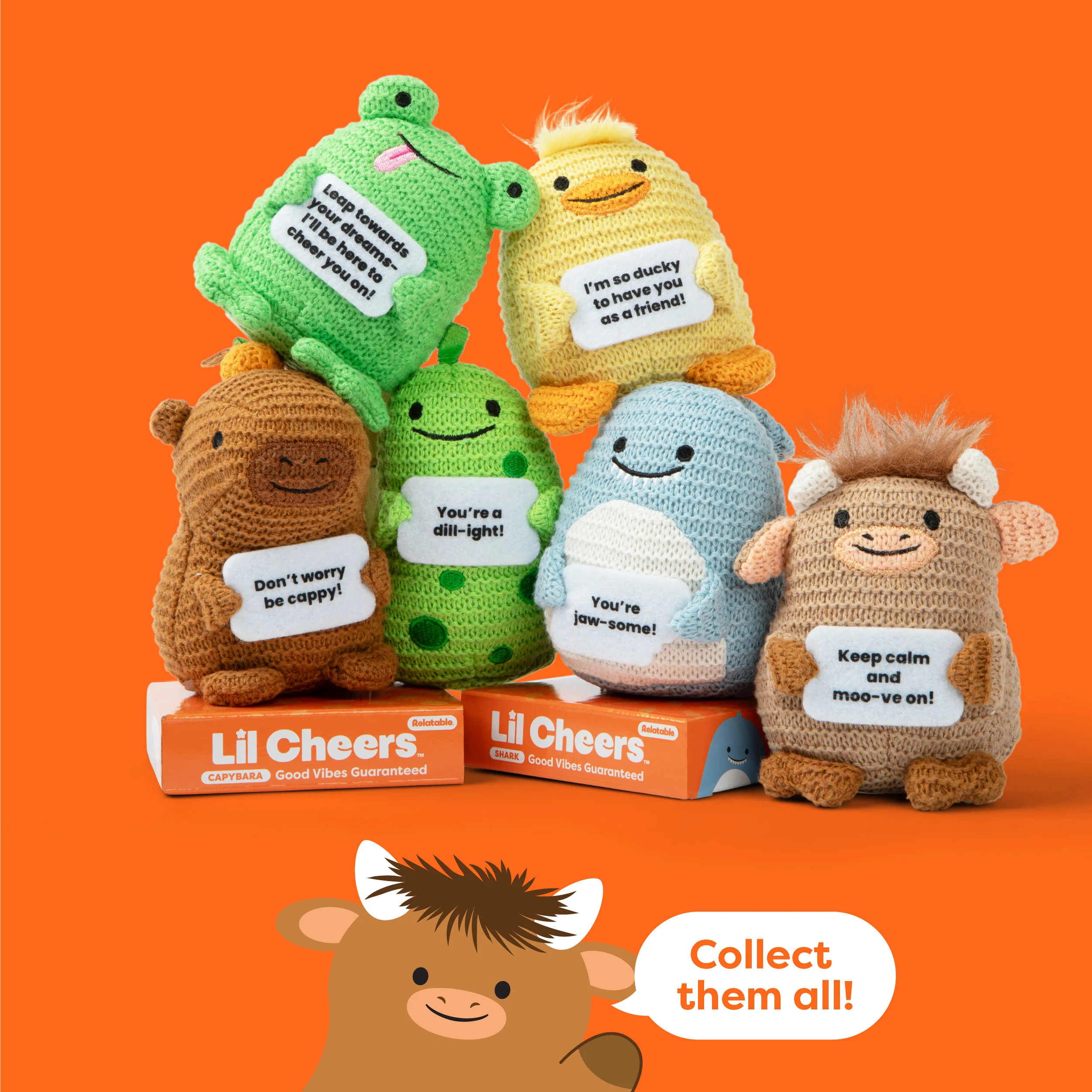 Lil Cheers Highland Cow by Relatable – Cozy Crochet Plush with a Message