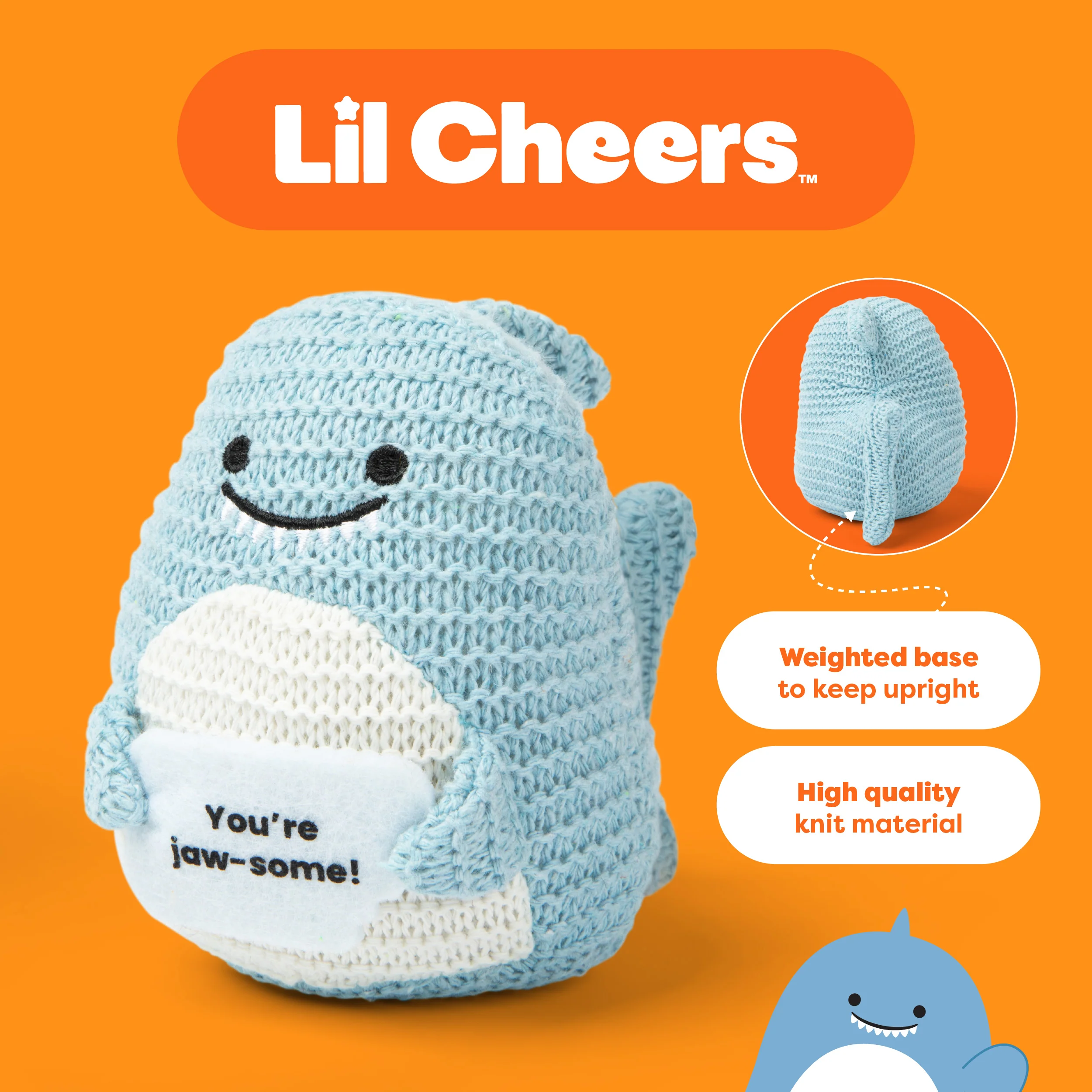 Lil Cheers Shark by Relatable – Fintastic Crochet Plush with Encouragement 3 Lil Cheers Shark by Relatable – Fintastic Crochet Plush with Encouragement