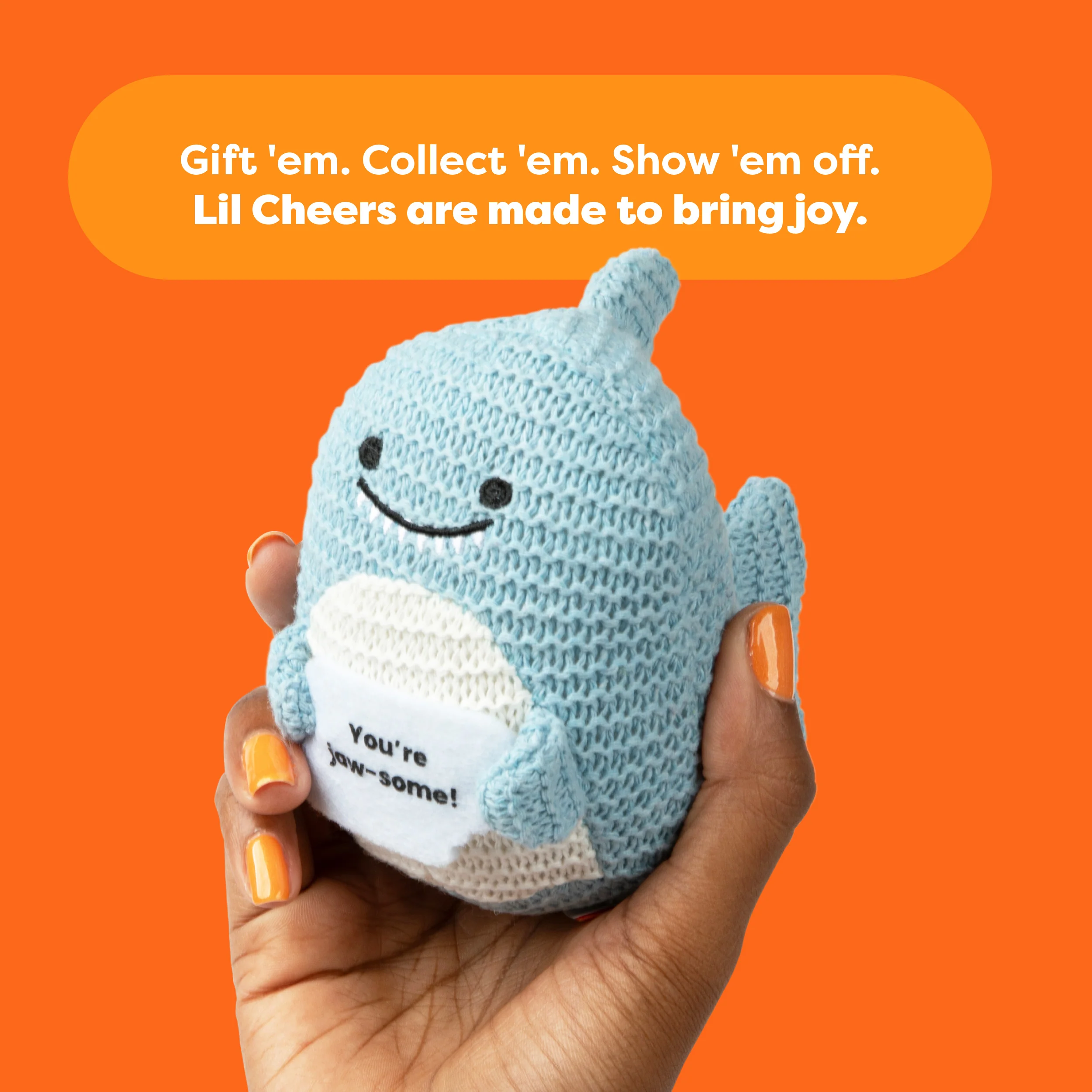 Lil Cheers Shark by Relatable – Fintastic Crochet Plush with Encouragement 4 Lil Cheers Shark by Relatable – Fintastic Crochet Plush with Encouragement