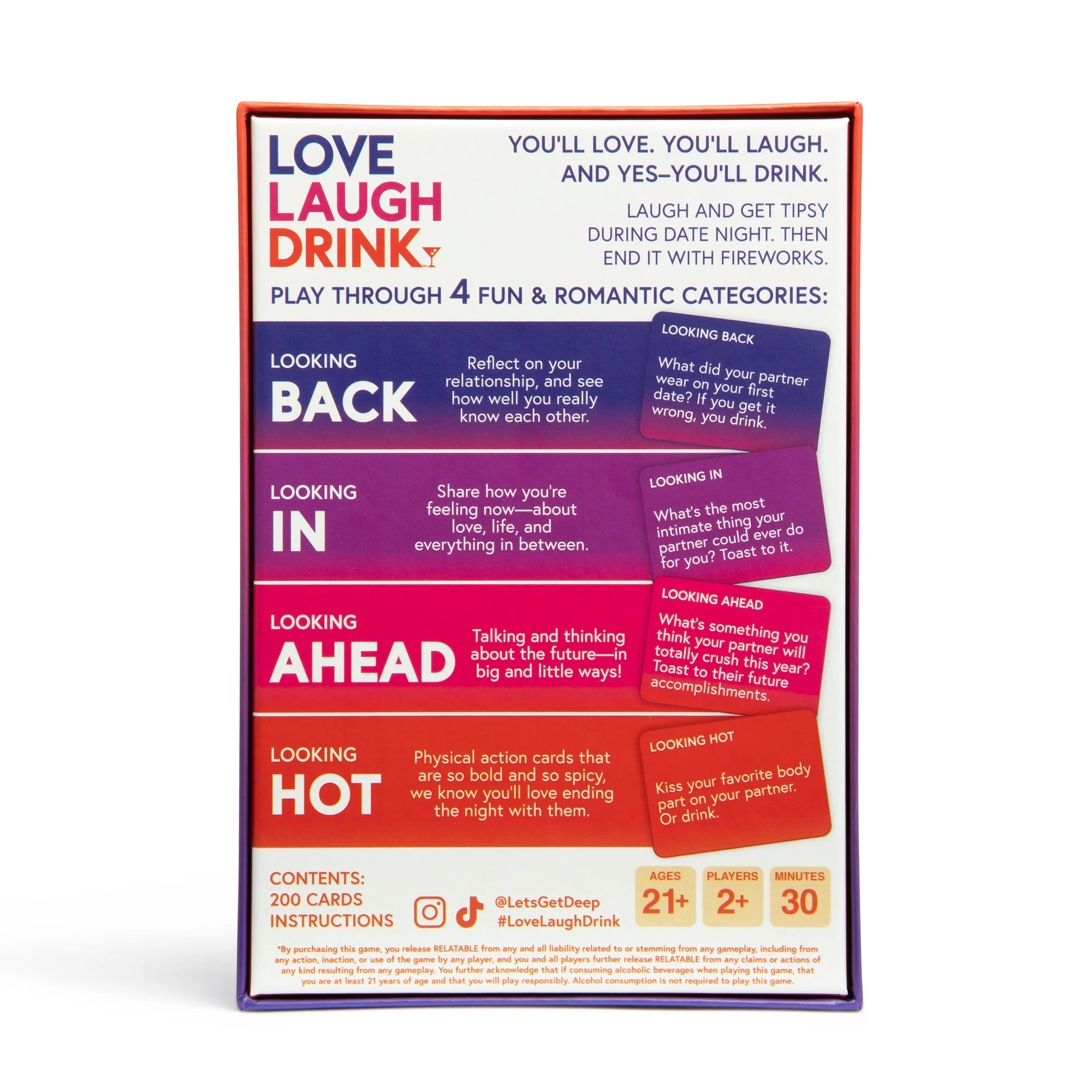 Love Laugh Drink – A Fun & Spicy Couples Drinking Game for Date Nights In