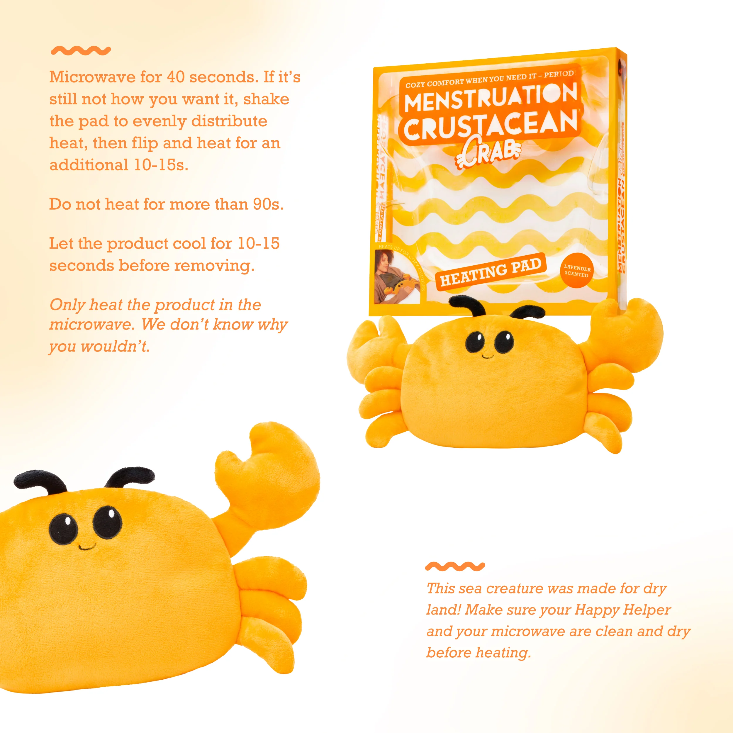 Menstruation Crustacean Crab: Microwaveable Heating Pad for Period Cramps 5 Menstruation Crustacean Crab: Microwaveable Heating Pad for Period Cramps