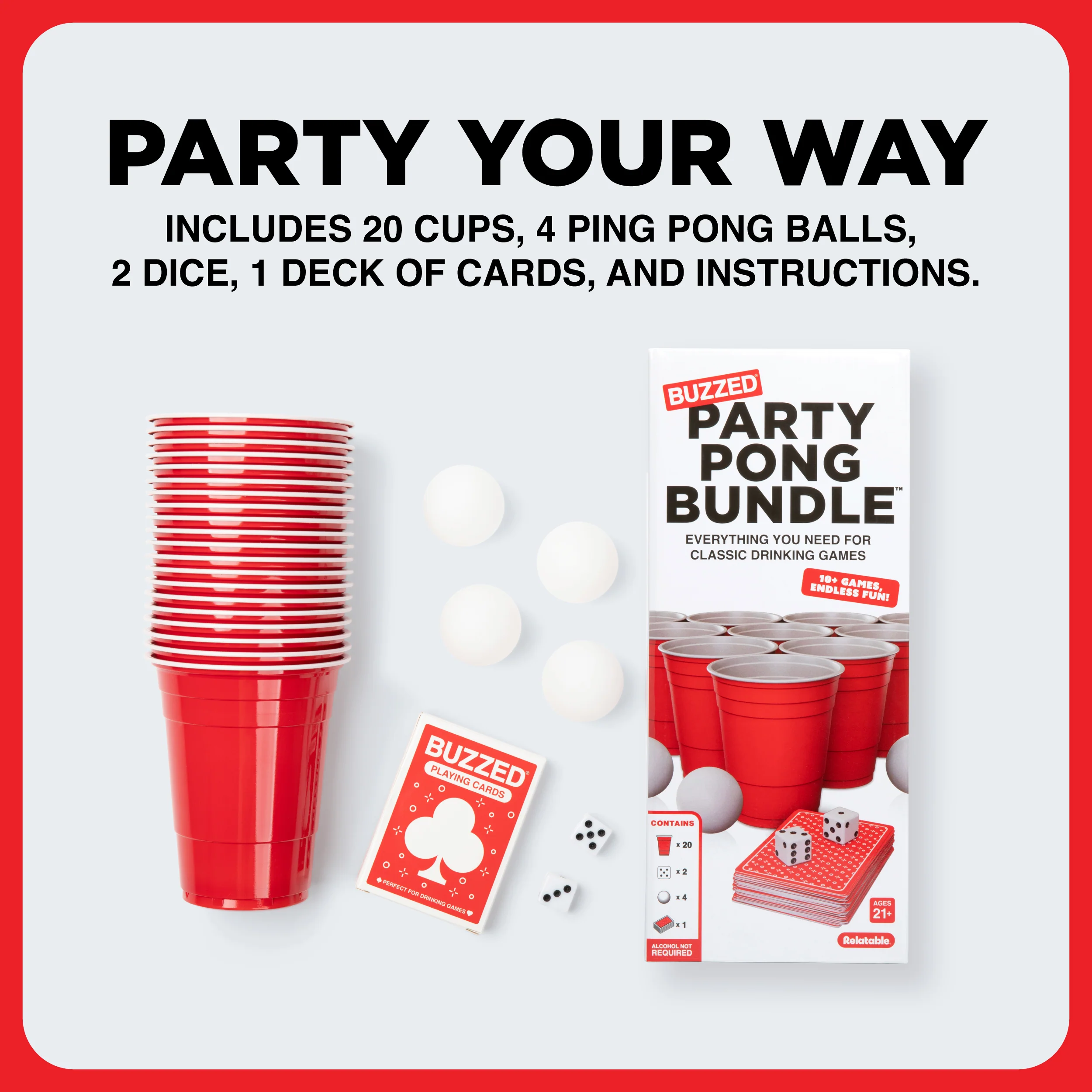 Buzzed Party Pong Bundle Drinking Kit – For An Epic Game Night 3 Buzzed Party Pong Bundle Drinking Kit – For An Epic Game Night