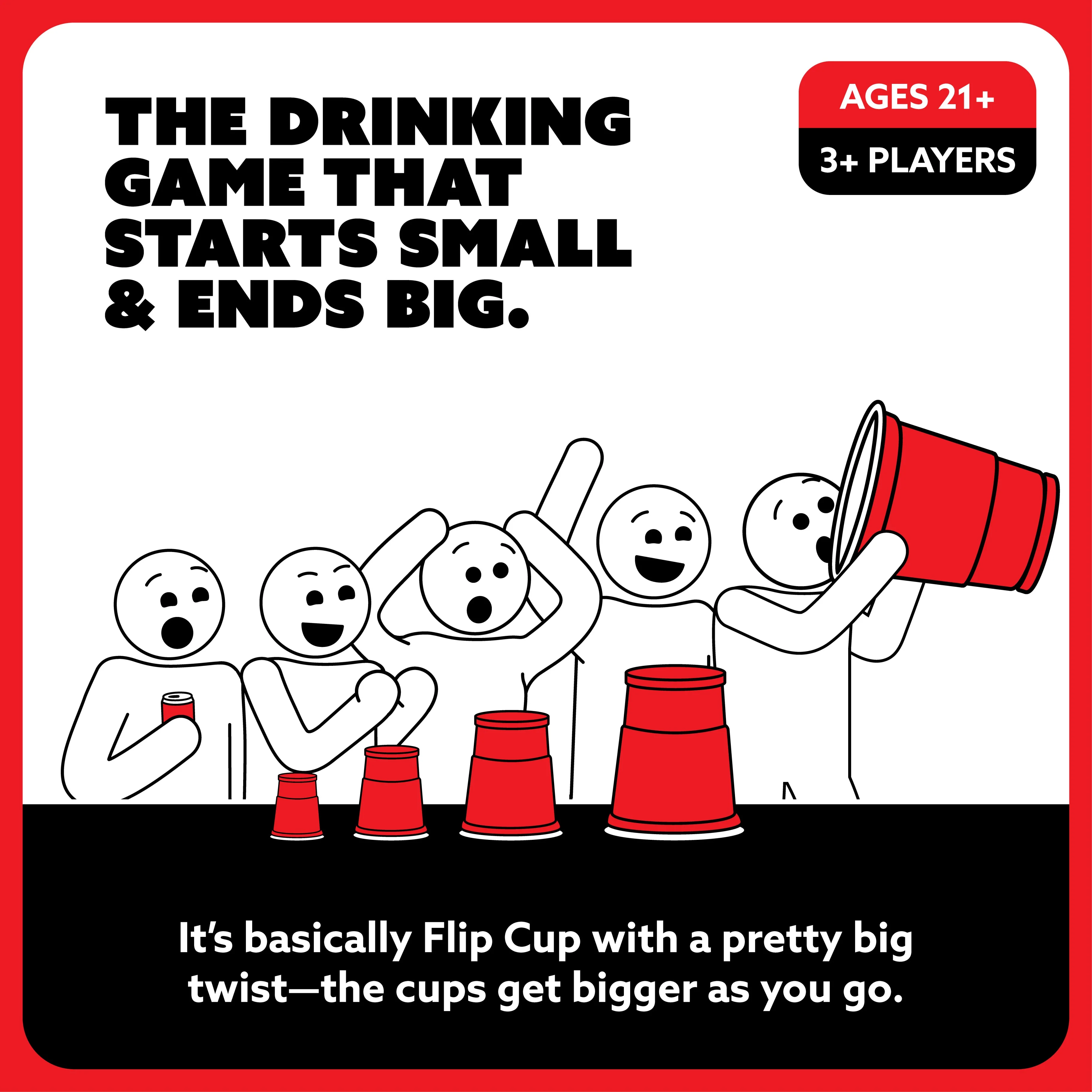 Size Up Flip Cup by BUZZED – A Hilarious Twist on the Classic Drinking Game 7 Size Up Flip Cup by BUZZED – A Hilarious Twist on the Classic Drinking Game