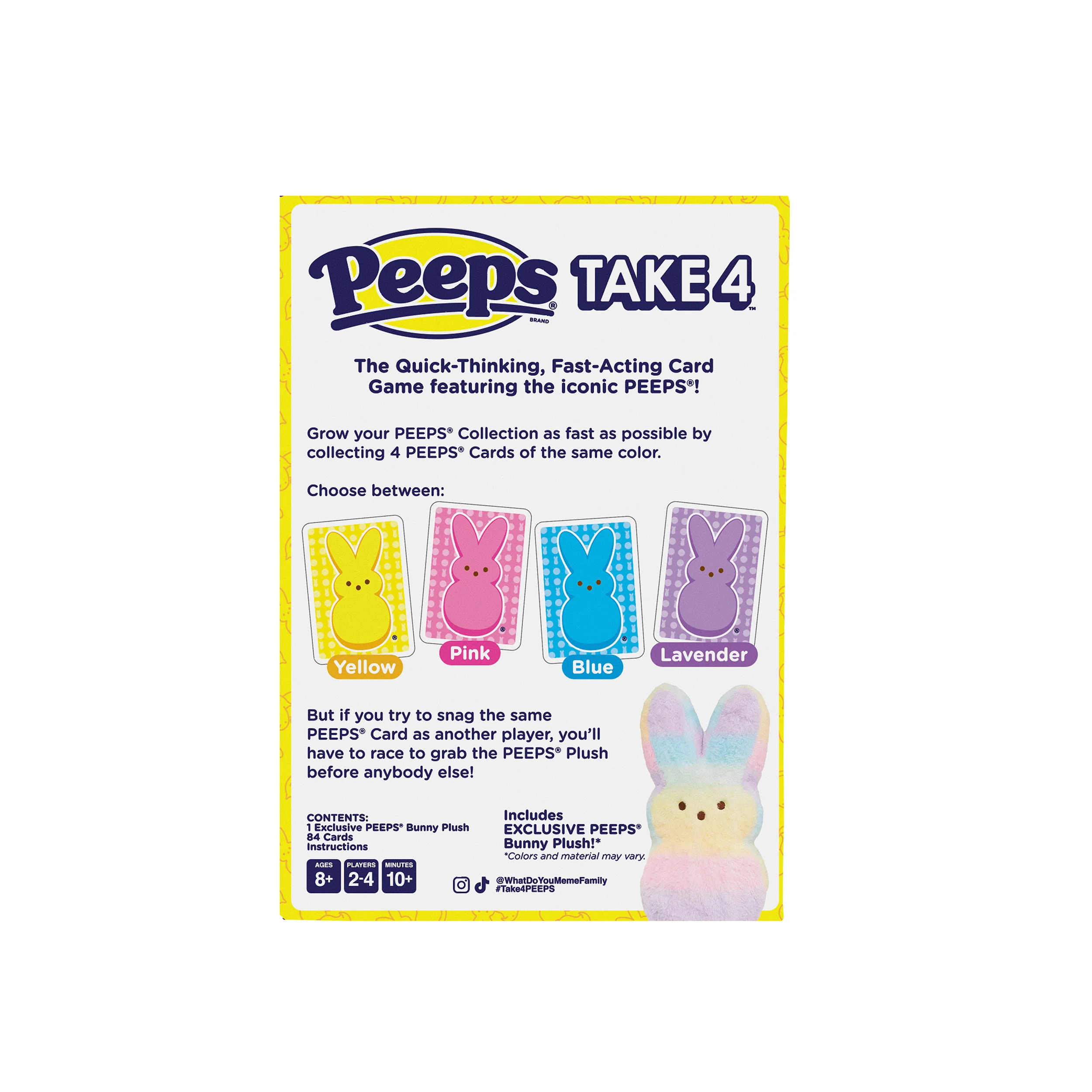 Peeps® Take 4 by Relatable – A fast, cute family card game featuring an exclusive Peeps® plushie