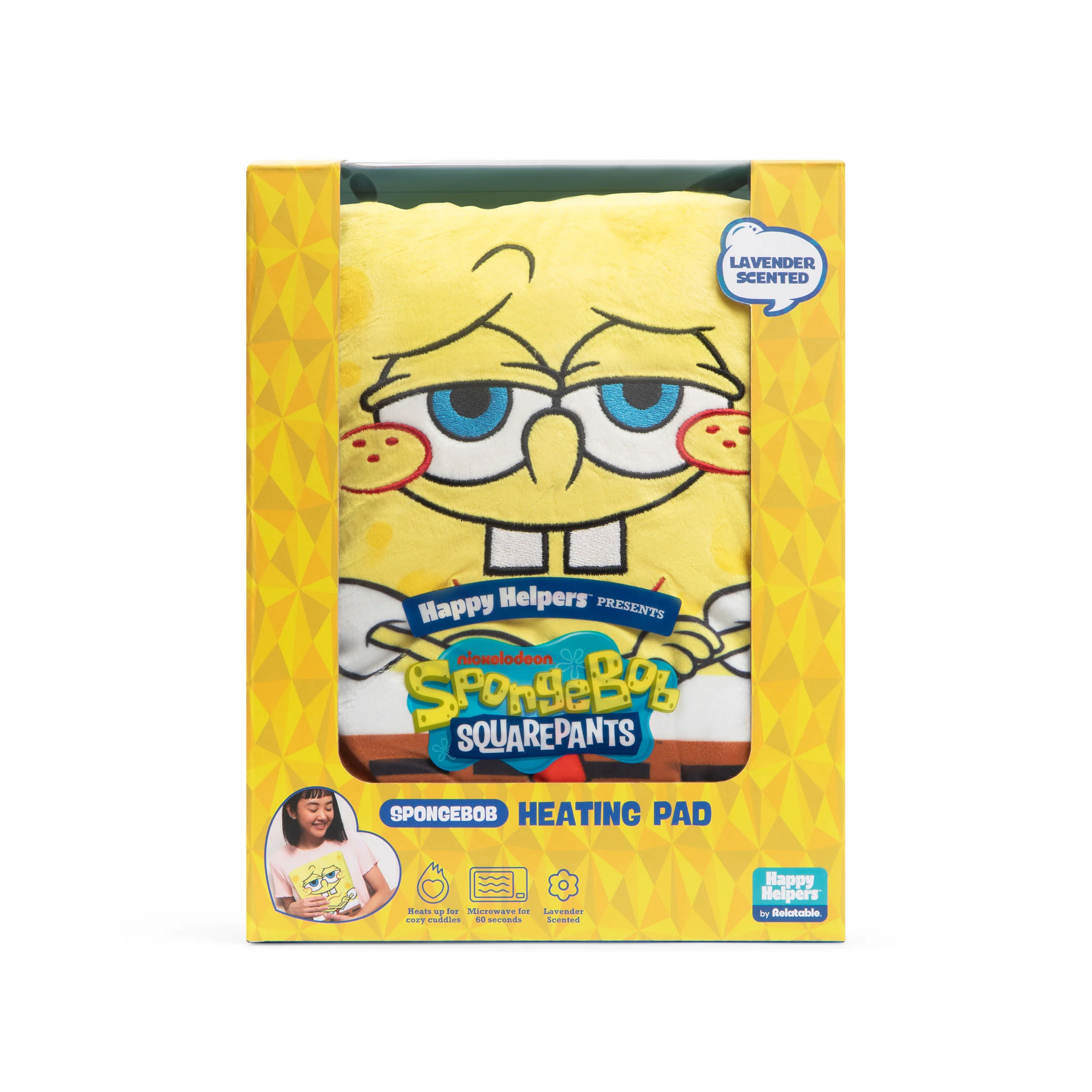 Happy Helpers SpongeBob By Relatable, The Cozy Comfort That's Anything But Boring, Get Relief With This Plush Heating Pad For Period Cramps
