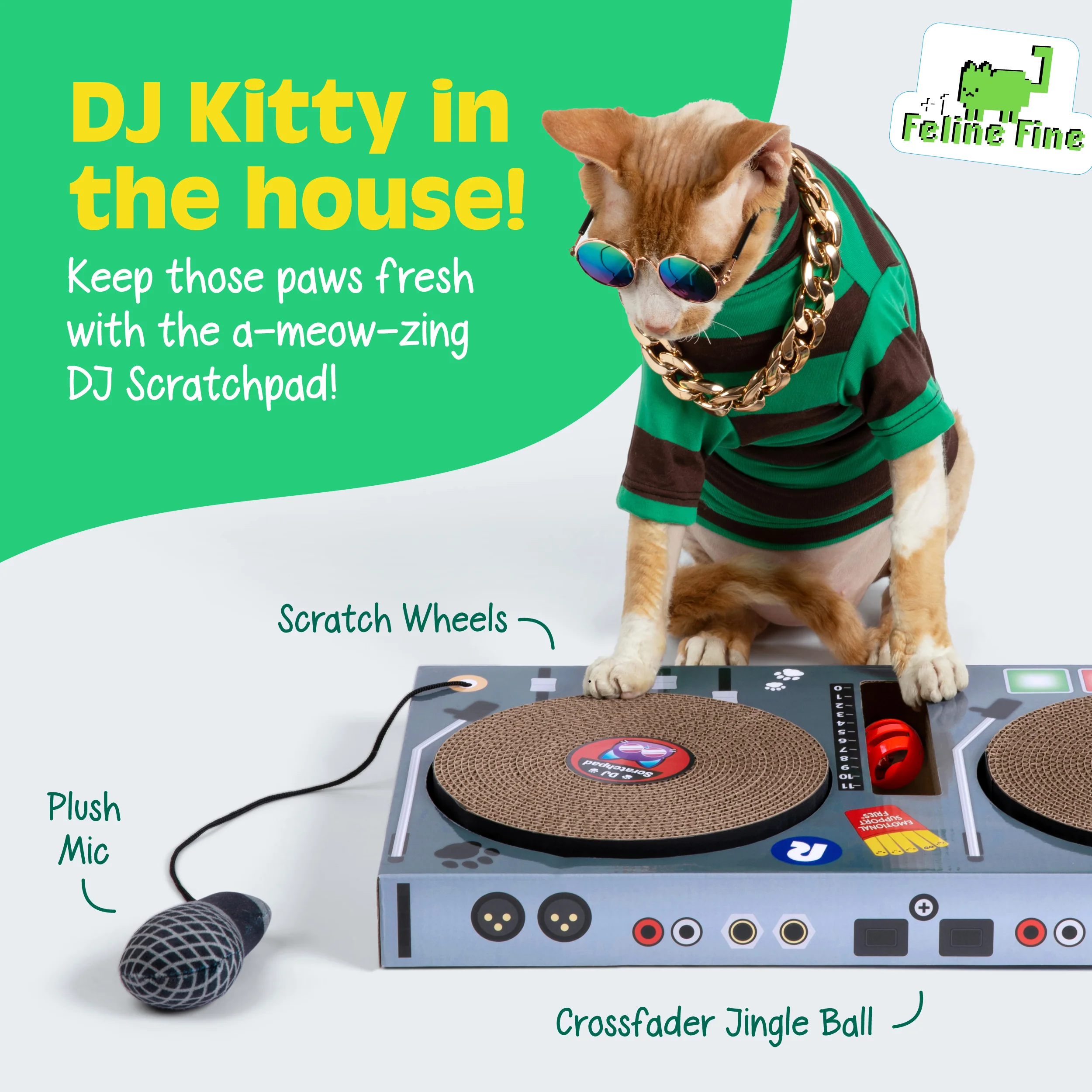 DJ Scratchpad for Cats – Interactive Cat Toy Turntable for Scratching & Play