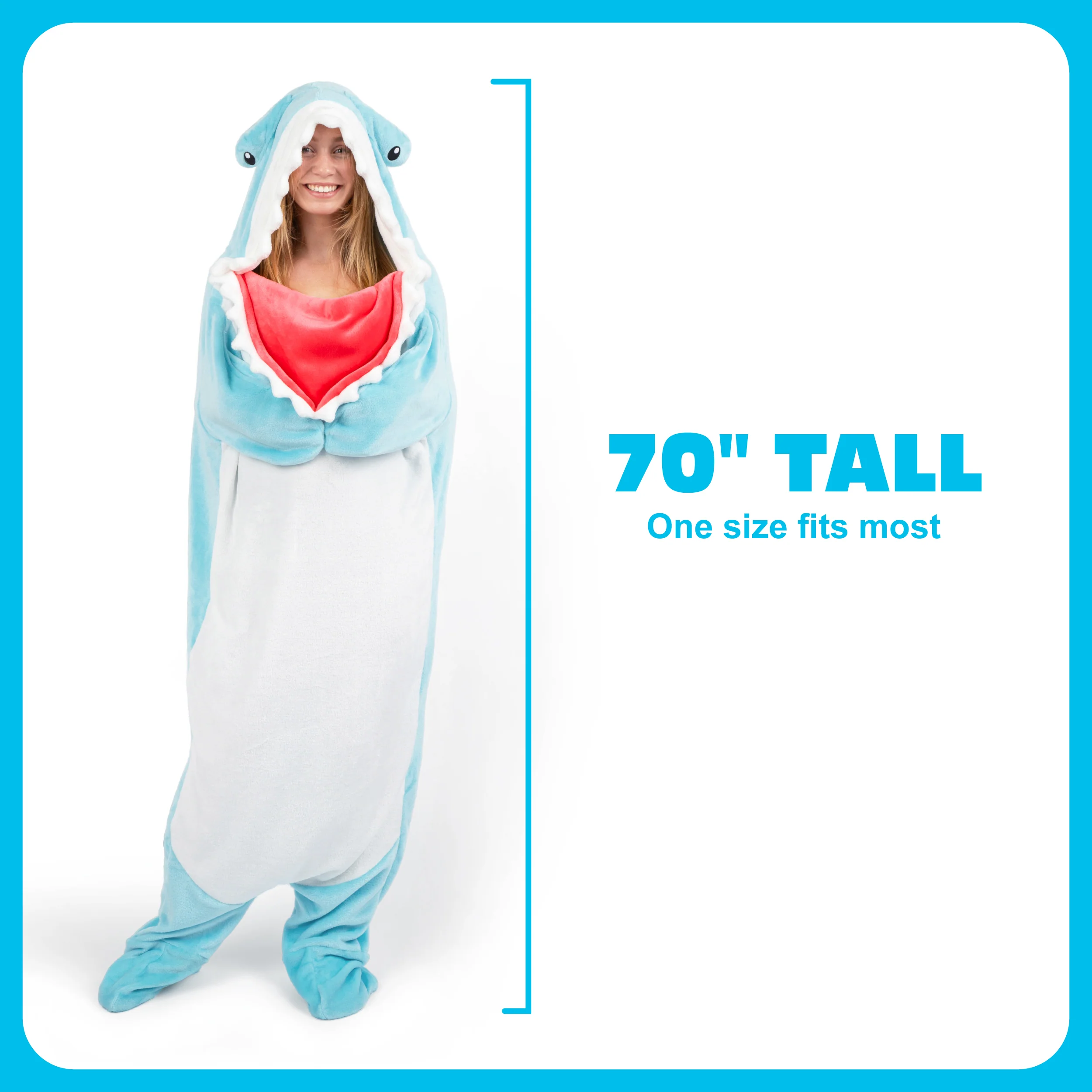 Cozy Concepts Co. Hammerhead Shark Blanket With Sleeves for Hands Free Convenience 3 Cozy Concepts Co. Hammerhead Shark Blanket With Sleeves for Hands Free Convenience