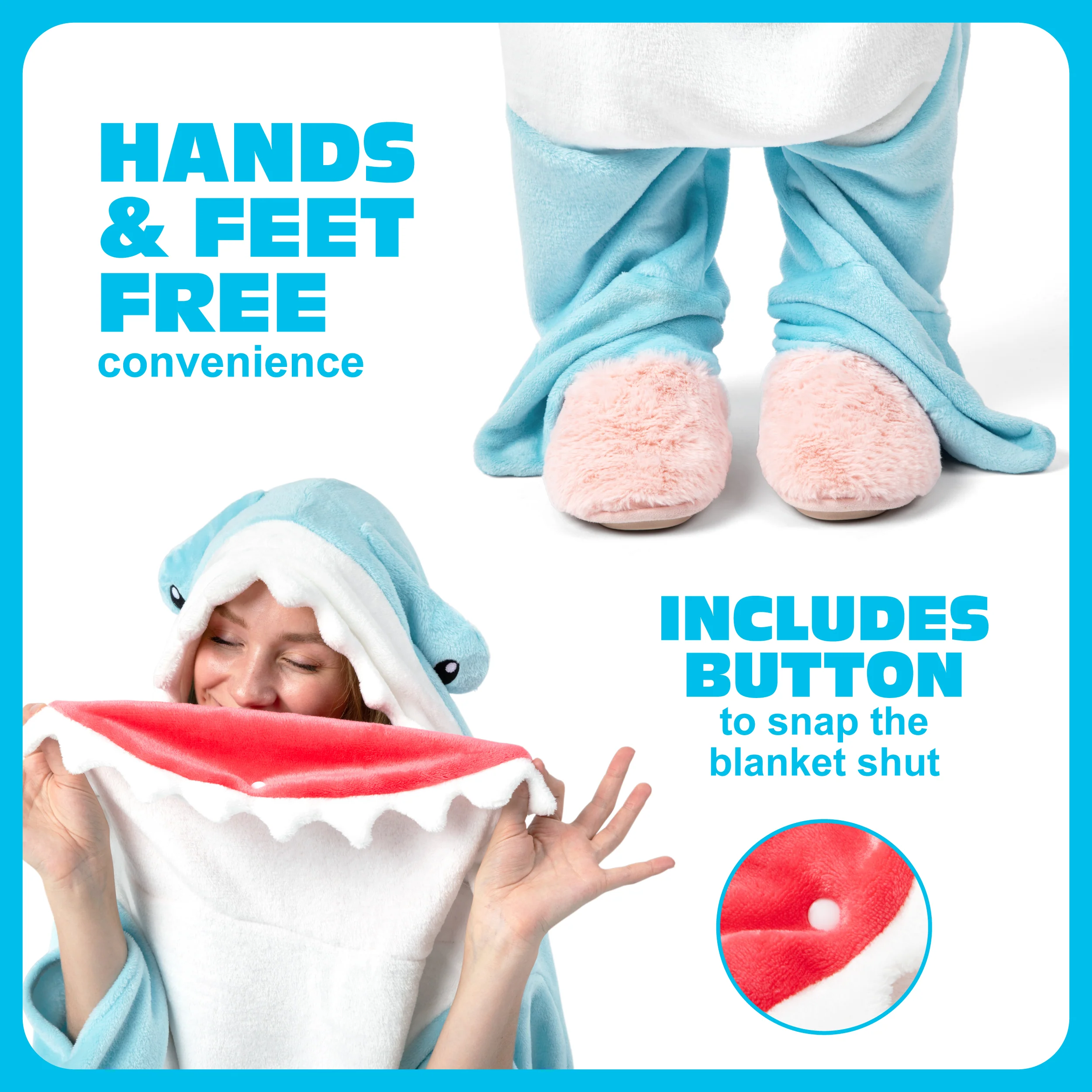 Cozy Concepts Co. Hammerhead Shark Blanket With Sleeves for Hands Free Convenience 5 Cozy Concepts Co. Hammerhead Shark Blanket With Sleeves for Hands Free Convenience