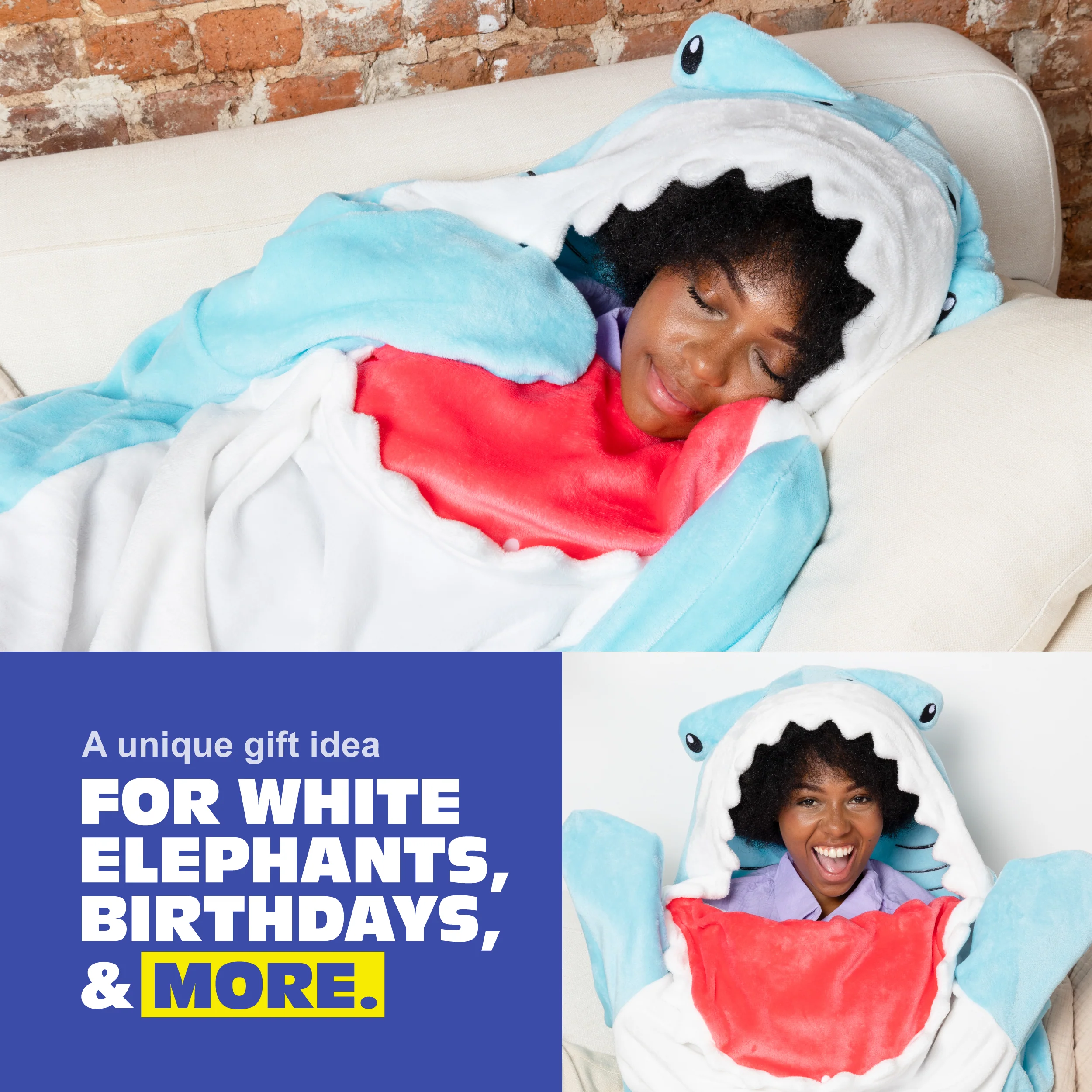 Cozy Concepts Co. Hammerhead Shark Blanket With Sleeves for Hands Free Convenience 6 Cozy Concepts Co. Hammerhead Shark Blanket With Sleeves for Hands Free Convenience