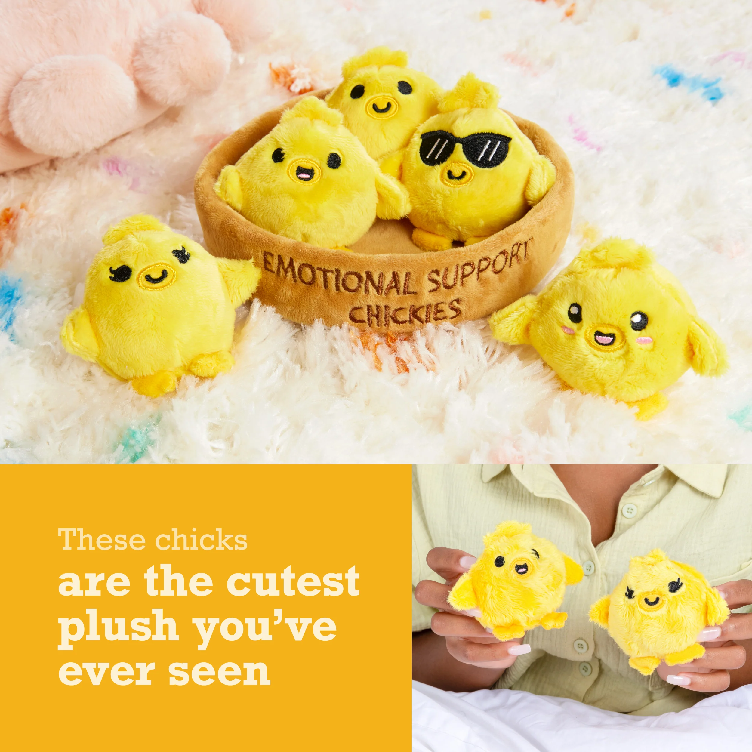 Emotional Support Chickies - Adorable Plush Baby Chicks 4 Emotional Support Chickies - Adorable Plush Baby Chicks
