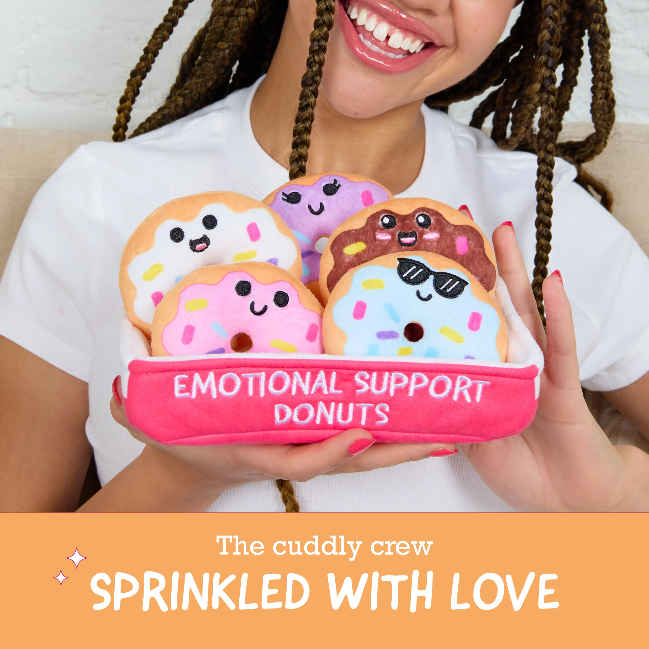 Emotional Support Donuts – Soft Plush Comfort with Sprinkles