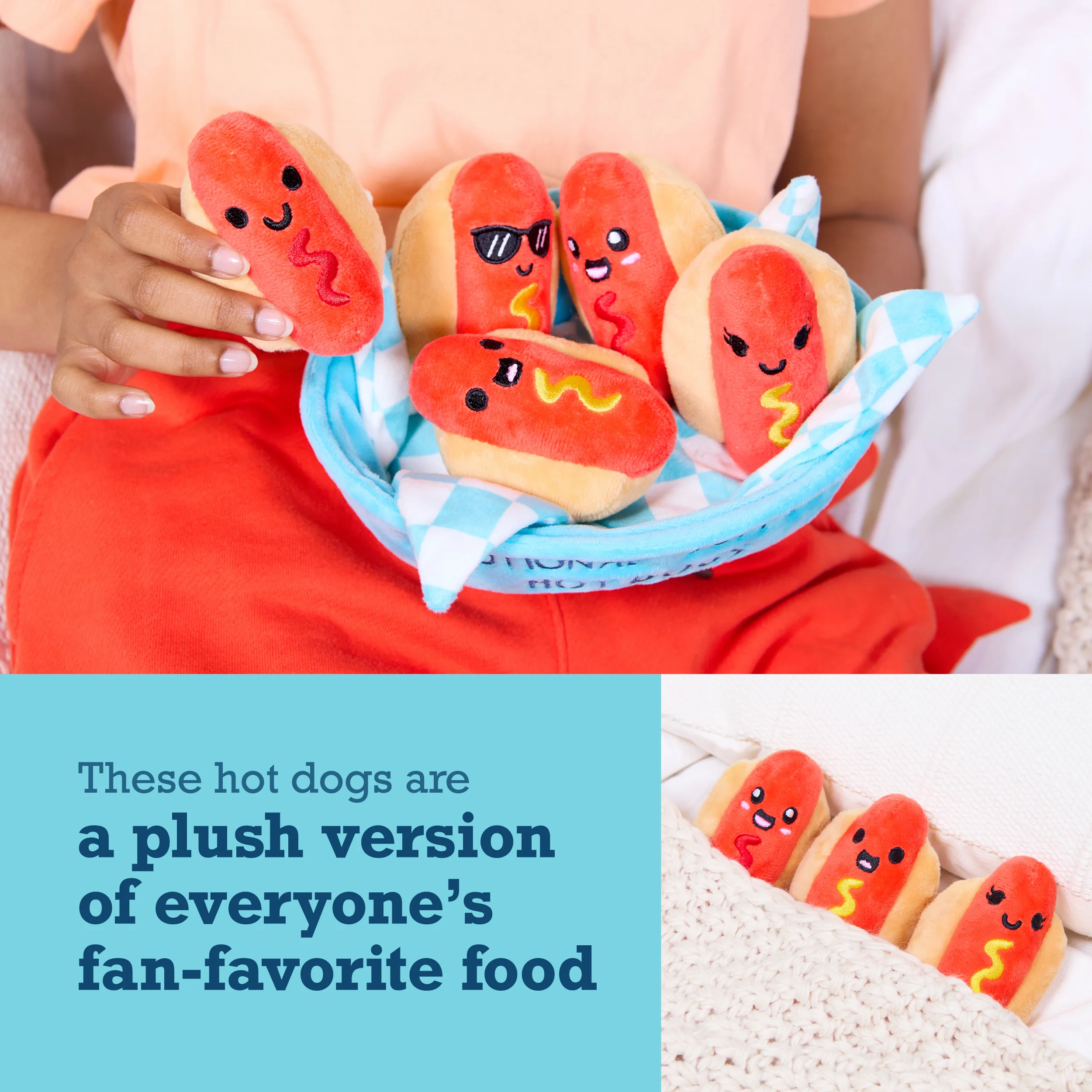 Emotional Support Hot Dogs – Food Plushie Toys 6 Emotional Support Hot Dogs – Food Plushie Toys