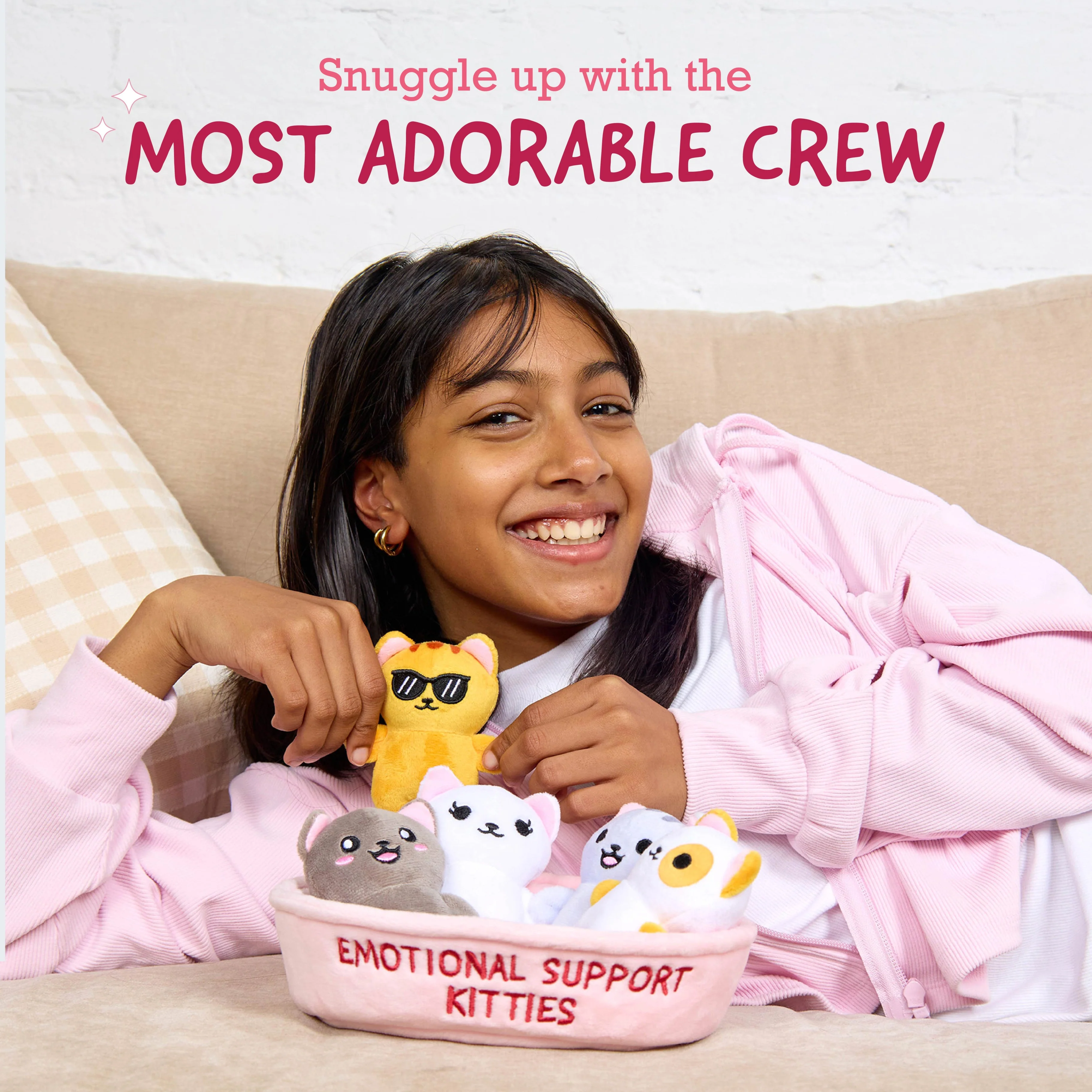 Emotional Support Kitties – Set of 5 Plush Cats in Cozy Container 4 Emotional Support Kitties – Set of 5 Plush Cats in Cozy Container