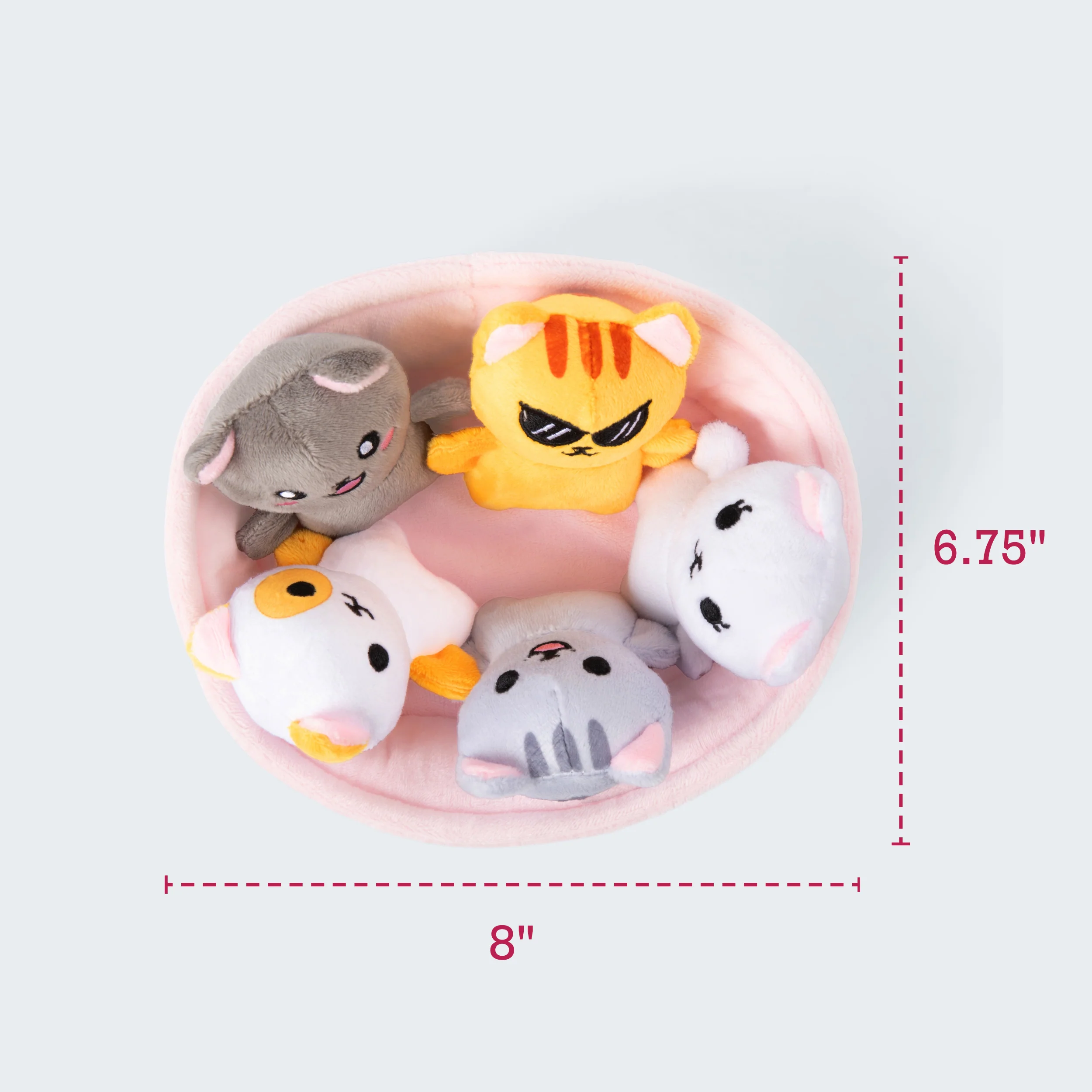 Emotional Support Kitties – Set of 5 Plush Cats in Cozy Container 6 Emotional Support Kitties – Set of 5 Plush Cats in Cozy Container