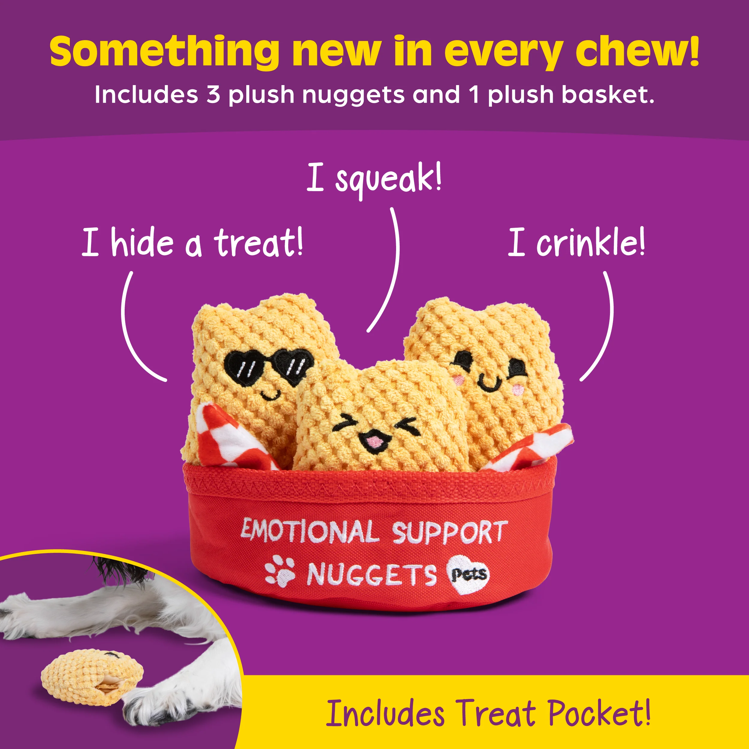 Emotional Support Pet Nuggets – Plush Dog Toy by Relatable 5 Emotional Support Pet Nuggets – Plush Dog Toy by Relatable